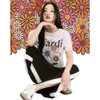 Designer coréen d'été Kim Tak Yin même petite marguerite fleur de saucisse imprimée t-shirt