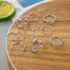 Nieuwe geometrie Olijftak en bladset 11 -delige combinatie Creative Joint Ring voor vrouwen met een klein ontwerpgevoel