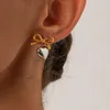 Boucles d'oreilles étalon Youthway Arelproof inoxydless en acier arc de coeur pour les femmes Gift de bijoux de mode romantique 2024