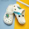 Slipper kinderen verstopt cartoon dinosaurus jongens meisjes sandalen zomer eva schoenen zacht schattig strandwater slippers voor jongen gratis verzending T240415