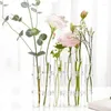 Vasos 8pcs/6pcs Vaso de flor com arco de vidro de mesa transparente com gancho e pincel