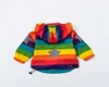 Baby Girl Jacket Boy Hooded Coat Escreen Ubrania Rainbow Stripe Kurtka Baby Boy Long Rleeves Spring and Autumn Dziecięce Ubrania LJ205188225