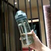 Vattenflaskor 500/650 ml sportflaskhandtag med halmplast transparent hög kapacitet läcksäker dricksvarig barn