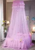 Elegante tule bed koepelbed netting luifel cirkelvormige roze ronde koepel beddengoed muggen net voor twin queen king9614117