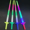 5/10/20 PC 4 sezione estendibile Glow LED Sword Kids Toy Glowing Stick Props Party Puntesps Colorful Light Up Sticks for Party 240410