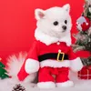 Собачья одежда Рождественская одежда осень и зима прямо домашняя кошка для Санта -Клауса Тедди Бишон Медведь маленькая