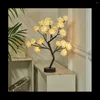 Förvaringspåsar USB -batteridriven LED -bordslampa Rose Flower Bonsai Tree Night Lights Garland Decoration Valentine's Day C