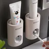 Automatic Toothpaste Dispenser Dust-proof Toothbrush Holder Wall Mount Stand Bathroom Accessories Set Toothpaste Squeezers Tooth