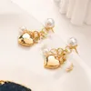 Klasik Lüks Tasarım Küpeleri TB Küpe Aşk İnci Küpeler Mücevher Tasarımcı Boncuklar Kadın Günlük Giyim için Uygun