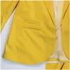 Costumes de femmes Blazers Open Front Notched Blazer Autumn Femmes Vestes formelles Office Slim Fit White Ladies 11 Couleurs Taille SXXL C DHSRZ