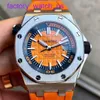 Ikonische AP -Armbanduhr Royal Oak Offshore -Serie Automatische mechanische Tauchermischung wasserdichtes Stahl Gummigürtel Datum Display Männer Uhr 15710st.OO.A070CA.01