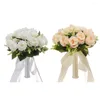 Decorative Flowers Artificial Flower Fade-resistant Romantic Realistic Simulation Champagne Roses For DIY Home Weddings Decor