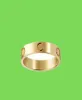 Titanium Steel Love Ring Women Män lovar silverguld bröllopsringar för älskare Par smycken med damm Bag8041358