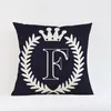 Cuscino lettere colorata corona cover blu navy rosso americano in stile 26 lettere divano di divano divano decorazione almofadas