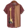 Style de guitare d'été rayé 3D MENS HAWAIIAN PLAGE Shirt Loose Cash Schonds Garde Big 5xl Top 240415