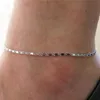 Anklets Fashion Gold Thin Chain Ankle Charm Anklet Len Armband Fot smycken Justerbara armband för kvinnliga tillbehör259Z