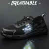 Stivali scarpe di sicurezza in acciaio da uomo leggero fuoristrada sneaker a prova di foratura non slip industriali stivali da lavoro protettivo