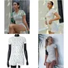 Kvinnor Tracksuits Hirigin Floral Print Women Short Sleeve Crop Top Shirts and Biker Shorts Casual Two Piece Set Summer Clothes Y Drop Dhcxa