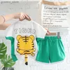 Clothing Sets Toddler Baby Boy Girl Clothing Sets Summer Casual Infant Cute Animal Modeling 2pcs Outfits Cotton T-shirt+Shorts Kids Tracksuit Y240415