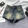 Shorts femminile Donne blu denim in denim alto wide mini cowboy harajuku y2k vintage coreano jeans pantaloni corti vestiti estate