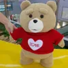 Plüschpuppen Multi-Styles-Film Teddy Bear Ted 2 Plüschspielzeug in Schürze Softgefüllte Tiere Plüsch 43-49 cm Geburtstagsgeschenk für einen guten Freund Y240415