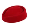 Asdsnew elegancka wełna filc Pillbox Stewardess Air Hostesses Beret Hat Base Cap3855257