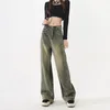 Jeans feminino Vintage High Setreetwear estilo calça reta de moda coreana Legas largas grunge y2k jeans calça