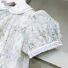 Klassiker flickor partydress kattmönster tryck baby kjol storlek 90-160 cm barn designer kläder lapel krage prinsessa klänning 24 april