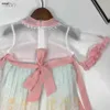 Brand Girls Partydress Hanfu Design Baby Jirt Taille 110-160 cm Kids Designer Vêtements Ice Silk Cotton Fabric Princess Robe 24Pril