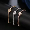 Nieuwe handgemaakte sieraden met eenvoudige diamanten en verse love zirkoon verstelbare armband