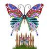 Garden Decorations Decorative Butterfly Wall Sculpture Hanging Pendant Wrought Iron Mural Art Outdoor Fences Decoration Accessories