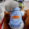 Spring Dog Suit Outfits Denim Coat Clothes with D Leash Ring for Small Medium Dogs Pet Color Jean small Costume 240411