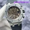 AP Functional Wrist Watch Royal Oak Offshore Series 26470st Precision Steel Brown Disc Timing Fonction Automatic Mechanical Mens Watch 42mm
