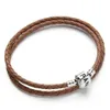 Other Bracelets 12 Colors Double layer Braided Leather Bracelet Fit Original Charm Bracelets Making Pulseras Christmas Gift For Women WholesaleL240416