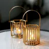 Candle Holders French Light Creative Luxury Furnishing Articles Cup Pumpkin Wrought Iron Candlestick Restoring Ancient Ways