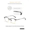 Sonnenbrillen Rahmen Rahmen Japanischer Stil Titan- und Acetat -Kombination Square Rahmen für Männer Frauen optische Brille Eyevan gleiches Design Foster