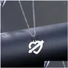 Pendant Necklaces Stainless Steel Double Accessories Arrow Through The Heart Y Fashion Pendants Chain Choker Necklace For Women Drop D Dhrti