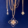 Colliers pendants Roberto Coin Collier Natural Shell Gemstone Gold plaqué 18K Designer pour femme T0p Matériaux avancés officiels Rep Dhvxh