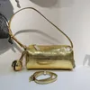 Nisch 2024 Design Top Layer Cowhide Fashionable Capsule Bag Golden Cylinder Bell Crossbody