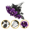 Decorative Flowers 10 Pcs Artificial Rose Bride Black Home Decor Halloween Party Favors Gift Polyester