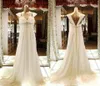 2017 Empire Maternity Wedding Dresses Chiffon Beaded Long Bridesmaid Gowns Beach Garden ALine Wedding Guest Dresses With Crystal 8135128