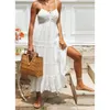 Womens Elegant Bohemian Strap Dress With Spring And Summer Lace Stitching Large Swing