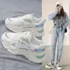 Scarpe casual sneaker da donna piattaforma a maglia piatta traspiratori verdi allenatori donne pesanti dimensioni35-40