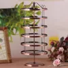 Jewelry Pouches Bronze Rotating Metal Earring Necklace Ring Display Rack Stand Organizer Holder Hanging 288 Holes Showcase