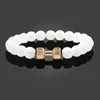 Autres bracelets Bracelet de pierre volcanique naturel Hommes Matte Black Lave Blancs Blancs Charf