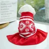 Dog Apparel Christmas Dress Cat Print Costume Small Dogs Hoodie Coat Puppy Jackets For Part Cosplay Daily Wear