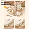 Bento Boxes WorthBuy 304 Rostfritt stål Isolerad lunchlåda med sked staplad Bento Box Portable Cute Food Box Leak Proof Food Container L49