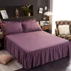 Zestawy pościeli czyste bawełniane kołdrę Bedspread łóżko spódnica czteroczęściowa prosta haftowana