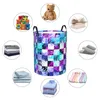 Bolsas de lavanderia cesta tropical folha de palmeira geométrica pano dobrável roupas sujas brinquedos de armazenamento doméstico