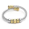 Fashion in acciaio inossidabile uomini aperto maschio braccialetti cristalli di cristallo alla moda perle a filo a maglie braccialetti sportivi 240415
